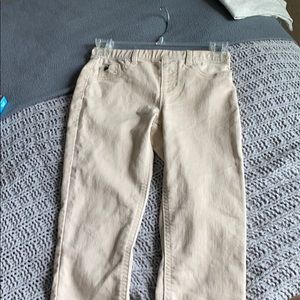 Khaki colored jeggings girls size 10-12